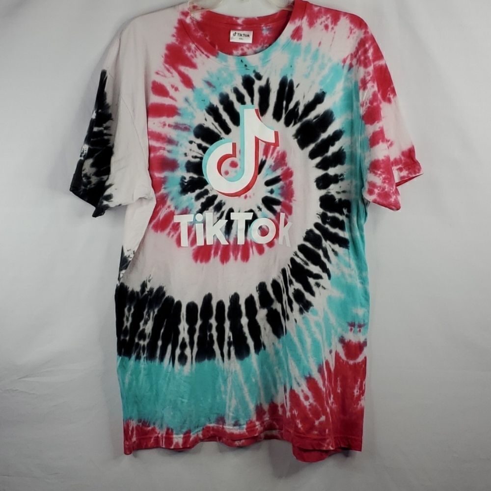 XXL TIK TOK PINK MINT GREEN TIE DYE PROMO TSHIRT 2X